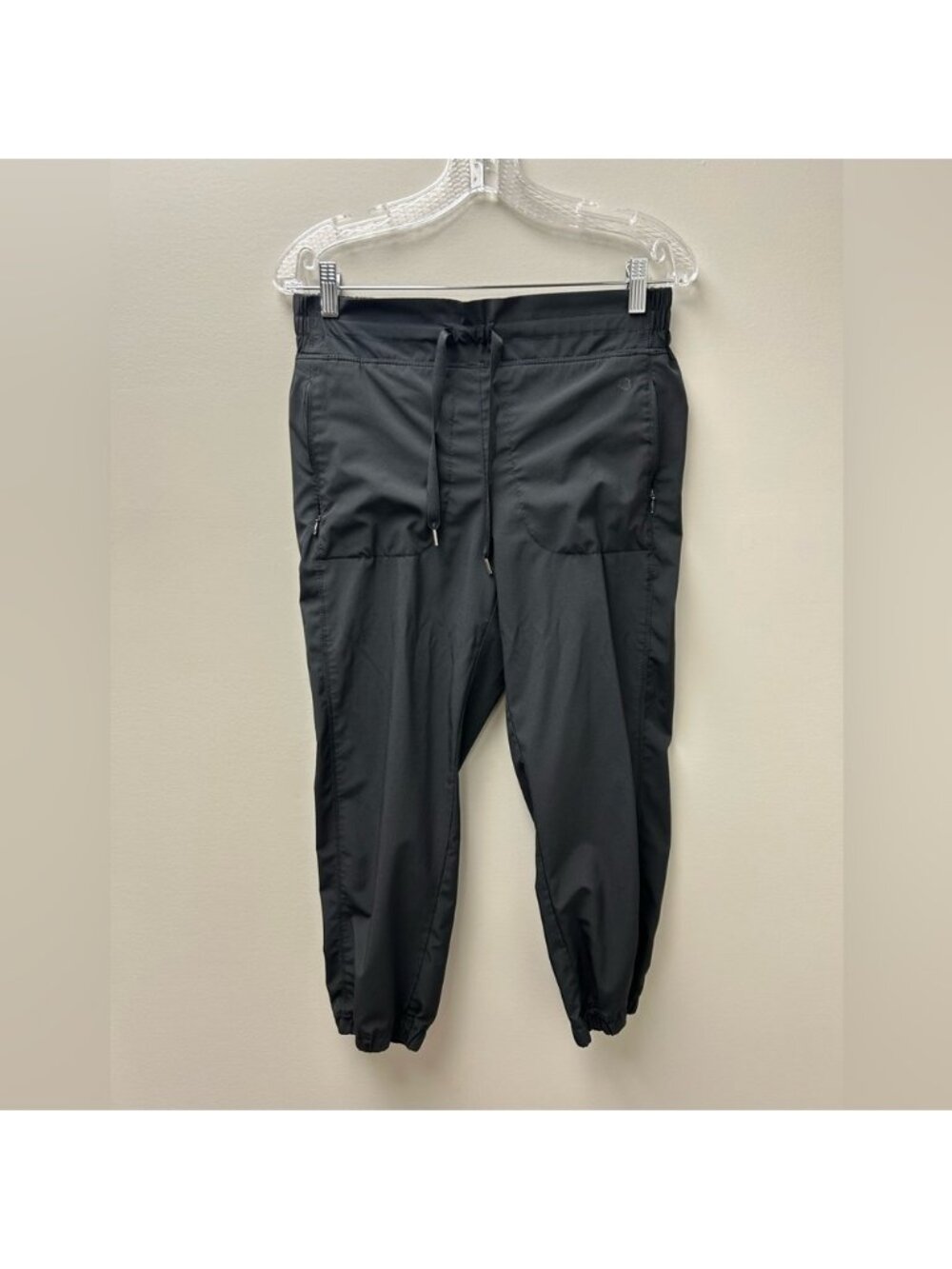 Apana Black Cropped Athletic Joggers